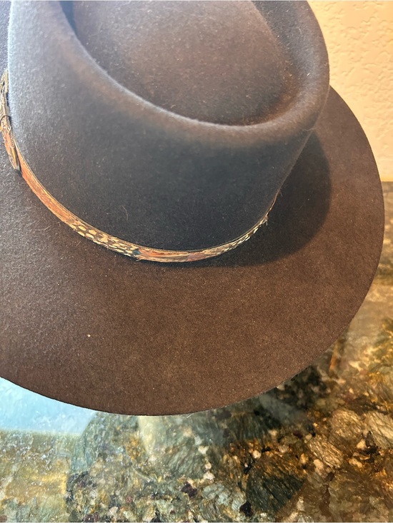 Beaver Brand Hats Genuine Fur Felt and Leather Western Hat w Buckle. Made in CO main image 10